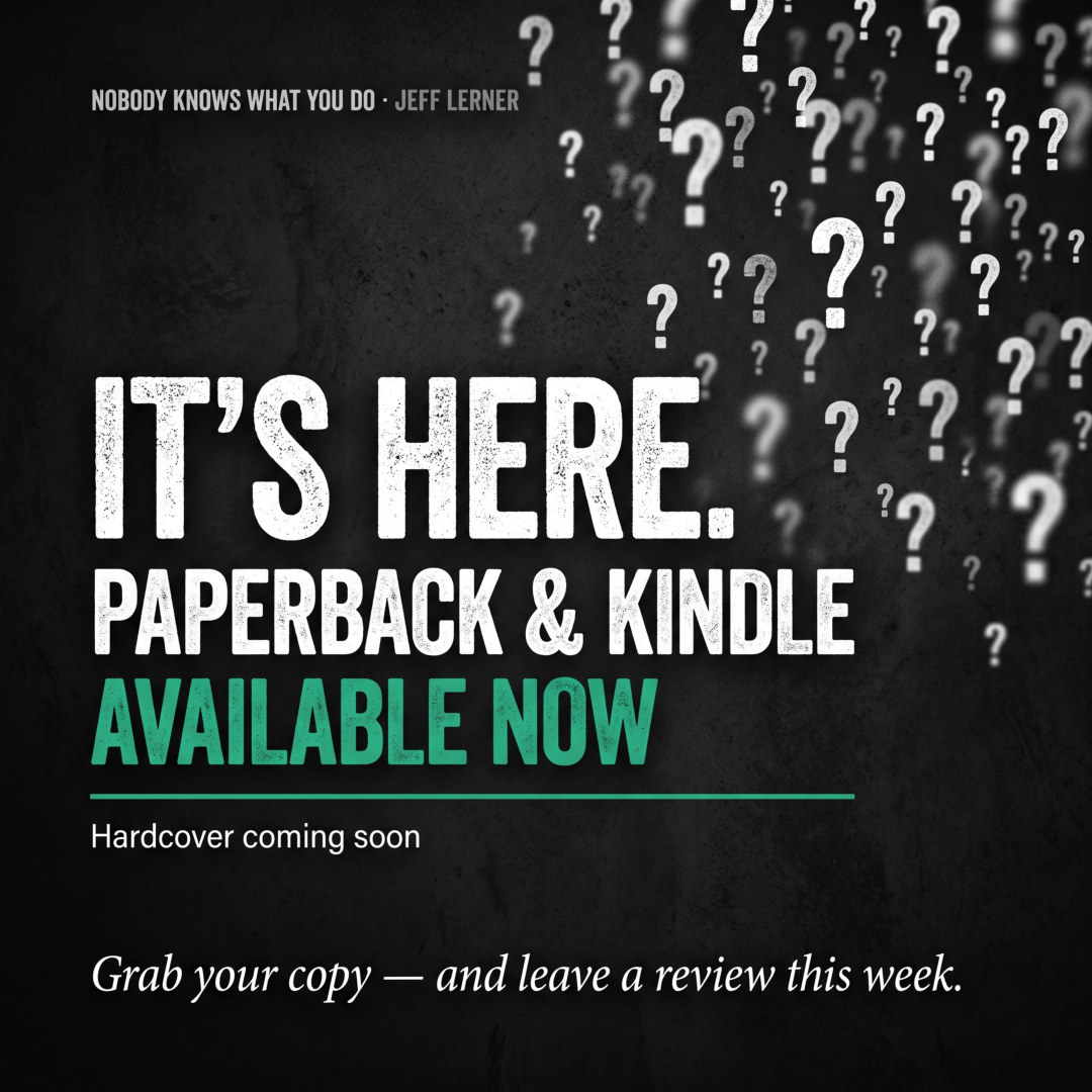 It's here. Nobody Knows What You Do — paperback and Kindle available now, hardcover coming soon. Grab your copy and leave a review this week.